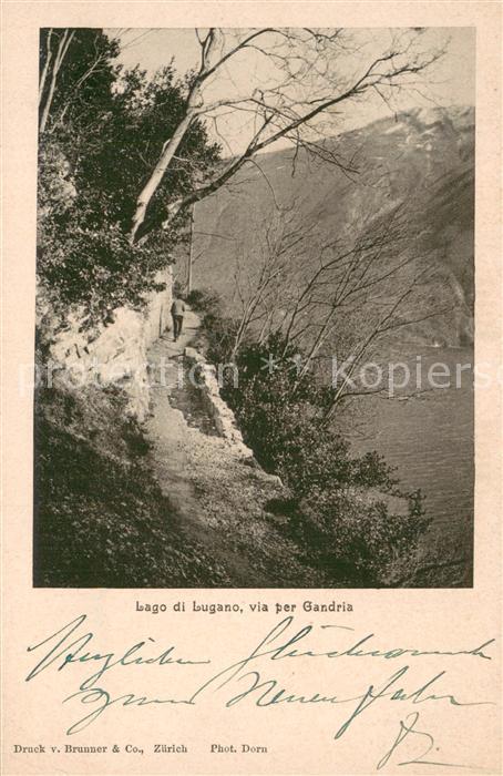 Gandria Lago di Lugano Panorama mit Felsenweg