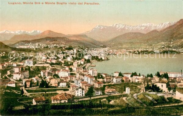 Lugano Lago di Lugano Monte Bre e Monte Boglia visto dal Para