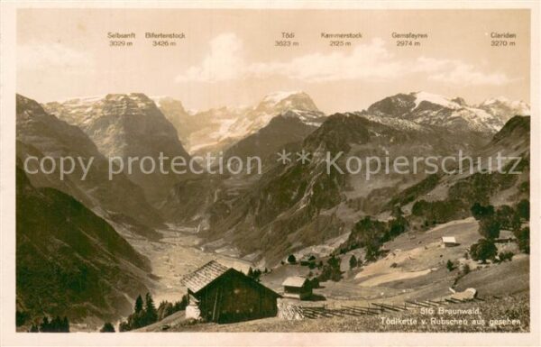 Braunwald GL Blick von Rubschen auf Tödikette