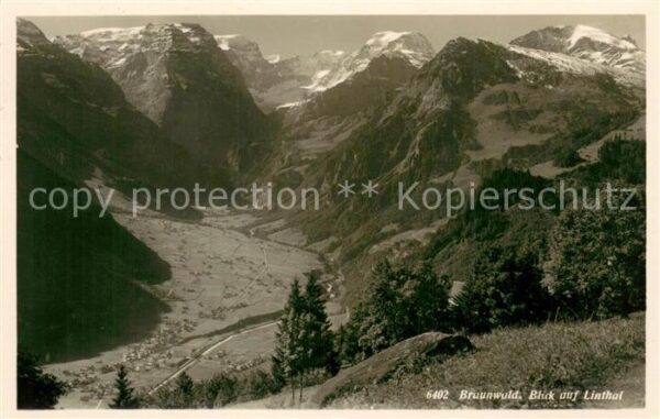 Braunwald GL Blick auf Linthal