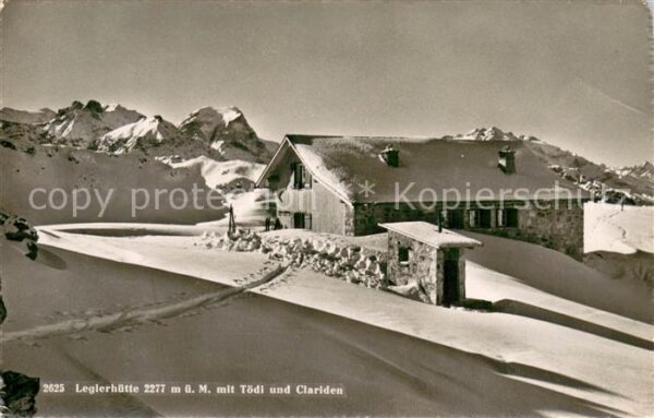 Toedi 3623m GL Leglerhütte mit Tödi und Clariden