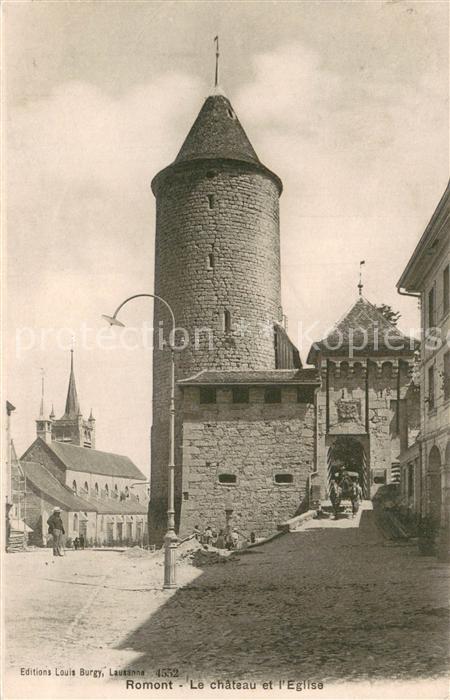 Romont  FR Le chateau et l'Eglise