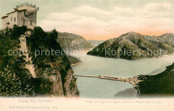 Melide Lago di Lugano e Monte San Giergio e Monte San Salvato