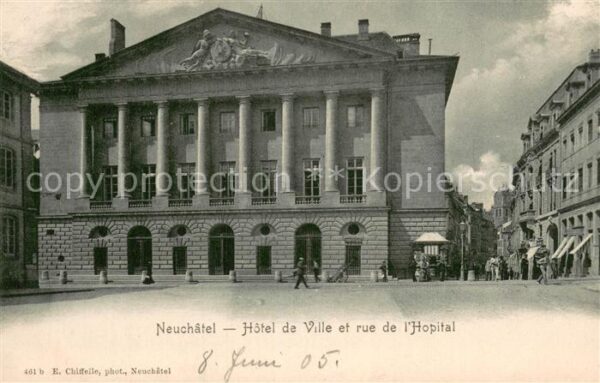 Neuchatel NE Hotel de Ville et rue de l_Hopital