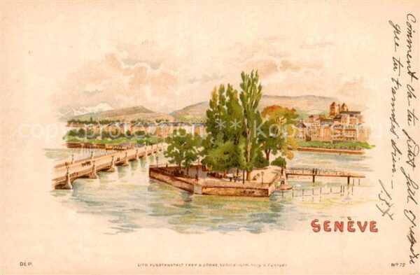 Geneve GE Panorama des Ponts des Bergues Künstler