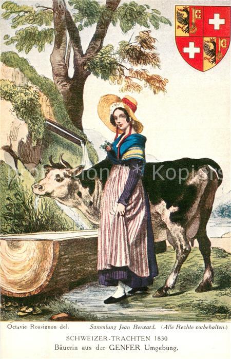 Geneve GE Schweizer Trachten 1830 Bäuerin aus der
