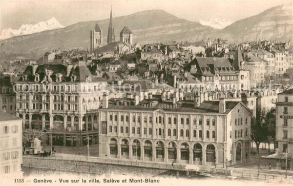 Geneve GE Vue sur la ville Saleve et Mont Blanc