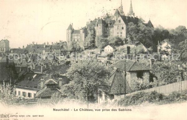 Neuchatel NE Le Chateau vue prise des Sablons