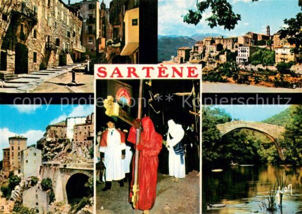 Sartene Corse Vielle Rue Vue generale Entree de la Vi