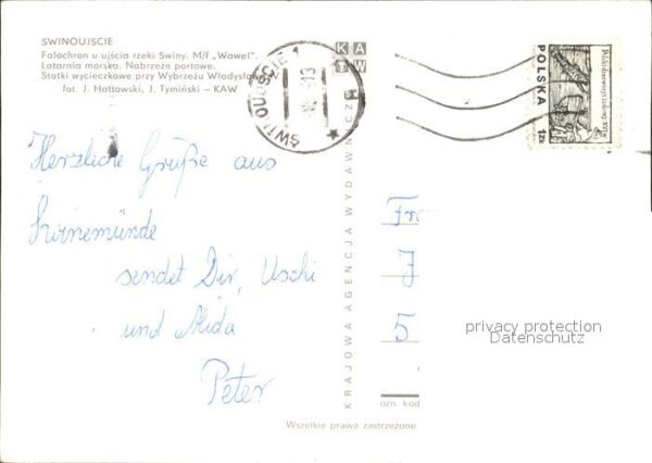 Swinoujscie Swinemuende M f Wawel Latarnia morska Nabrzeze port – Bild 2