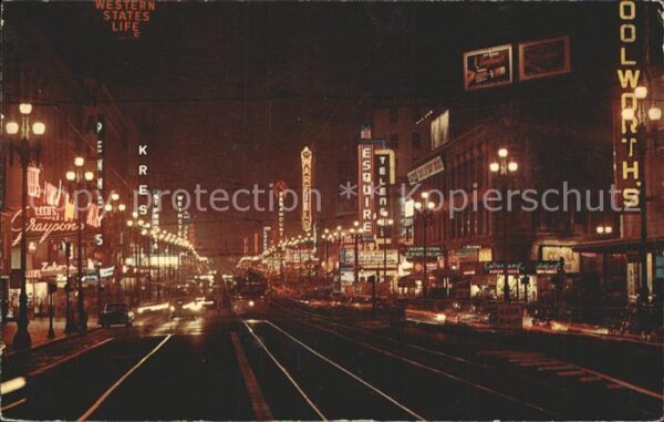 San Francisco California Market Street at Night