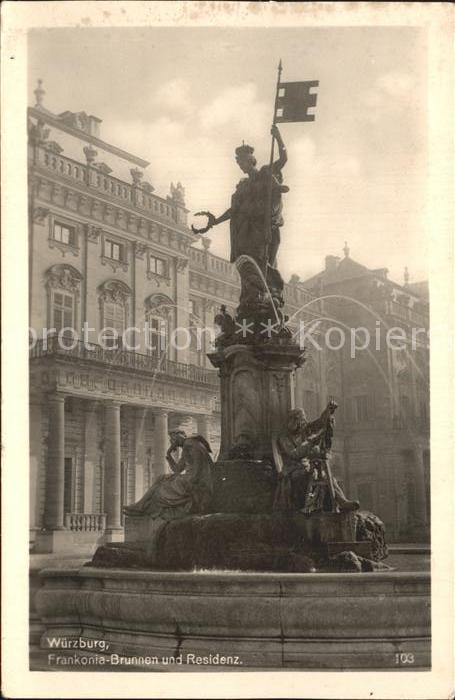 Wuerzburg Frankonia Brunnen und Residenz