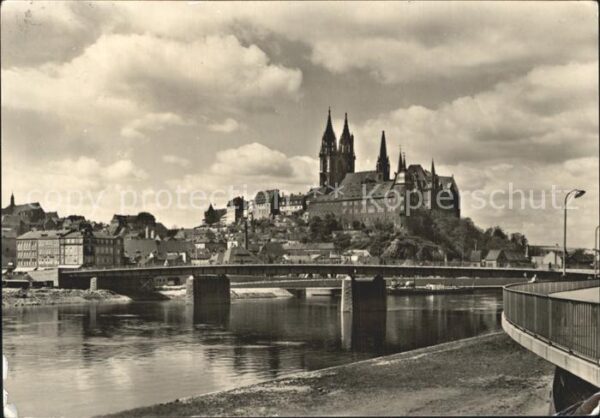 Meissen Elbe Sachsen Elbufer Burgberg