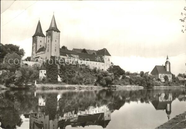 Rochlitz Sachsen Muldenpartie mit Schloss und Petrikirch