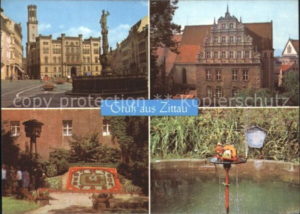 Zittau Platz der Jugend Heftergiebel Blumenuhr