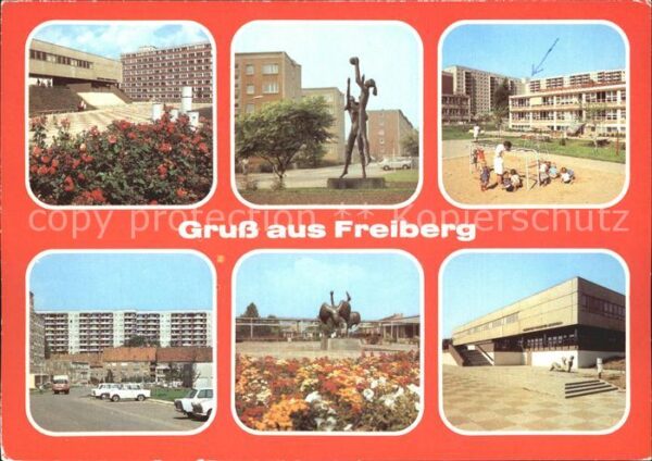Freiberg Sachsen Bergakademie Plastik Sporthalle Wasserb