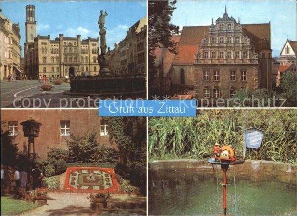 Zittau Platz der Jugend Heftergiebel Blumenuhr