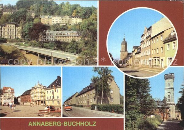 Annaberg-Buchholz Erzgebirge Teilansicht St Annenkirche Markt Friedr