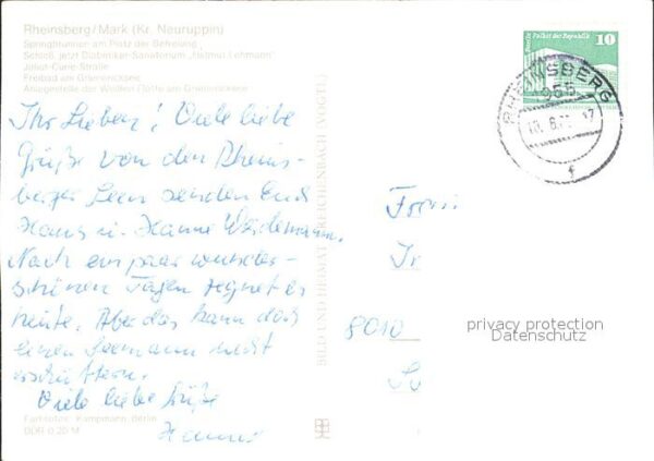 Rheinsberg Springbrunnen Schloss Joliot Curie Str – Bild 2