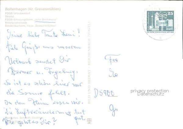 Boltenhagen Ostseebad FDGB Urlauberdorf und Erholungsheim Joh – Bild 2