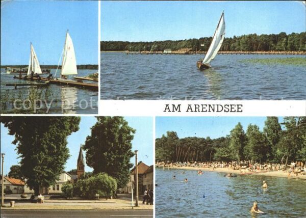 Arendsee Altmark Bootsanlegestelle Teilansicht Badestran