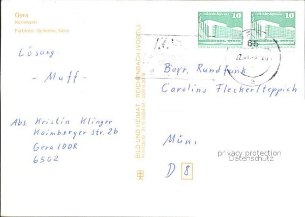 Gera Kornmarkt Brunnen Kirche – Bild 2