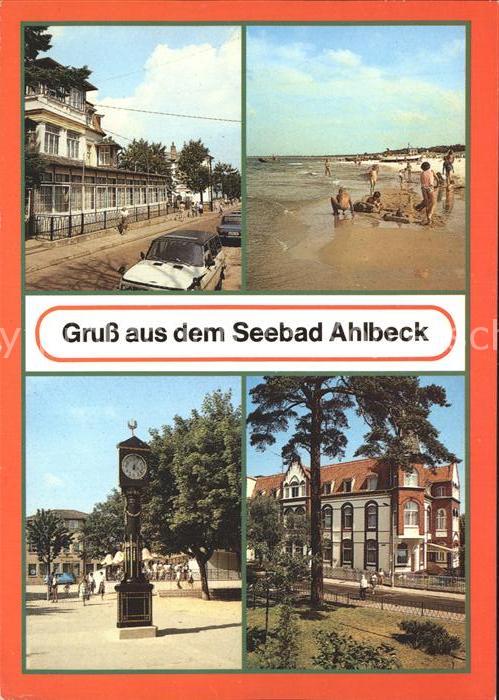 Ahlbeck Ostseebad FDGB Heim Strandschloss Strand Stranduh