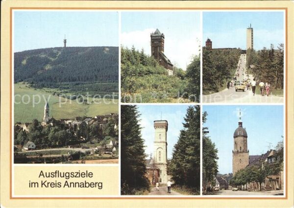 Annaberg-Buchholz Erzgebirge Aussichtsturm Pöhlberg St Annenkirche O