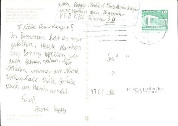 Demmin Mecklenburg Vorpommern Bartholomäuskirche Springbrunnen Luisen – Bild 2