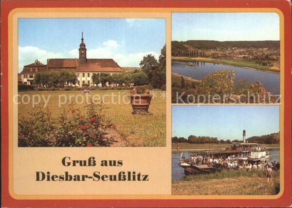Diesbar-Seusslitz Schloss Blick vom Göhrischfelsen Anlege