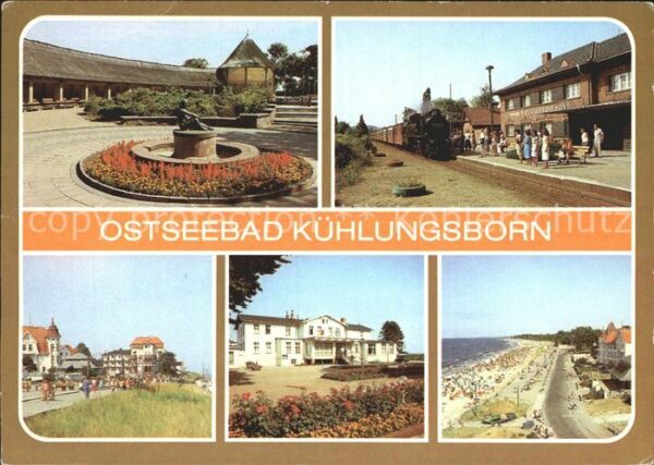 Kuehlungsborn Ostseebad Konzertgarten Bahnhof mit Molli Schmals