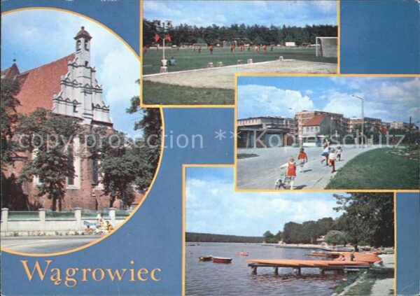 Wagrowiec Kirche Sportplatz Strassenpartie Strand