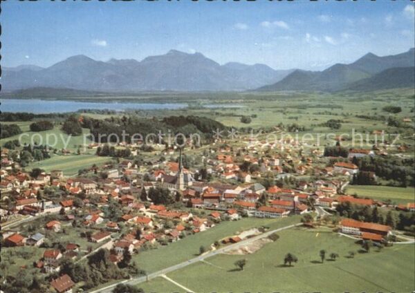 Prien Chiemsee mit Hochfelln und Hochgern Fliegeraufna