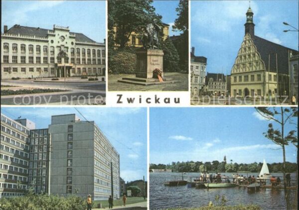 Zwickau Sachsen Rathaus Robert Schumann Denkmal Stadtth