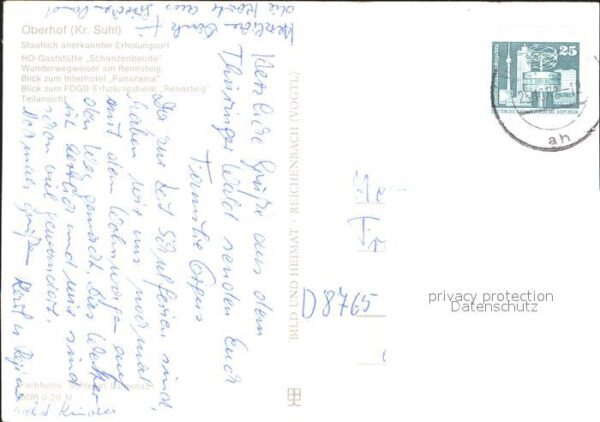 Oberhof Thueringen HOG Schanzenbaude Wanderwegweiser Inter – Bild 2