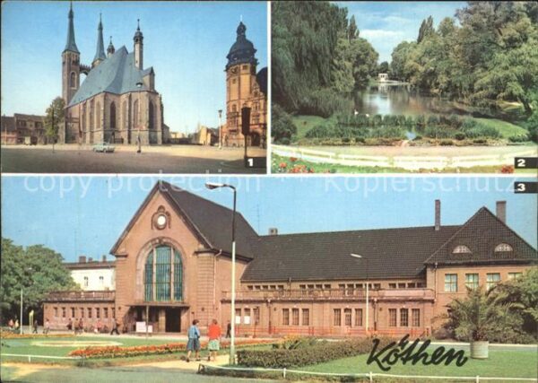 Koethen Anhalt marktplatz St Jakobskirche Rathaus Hube