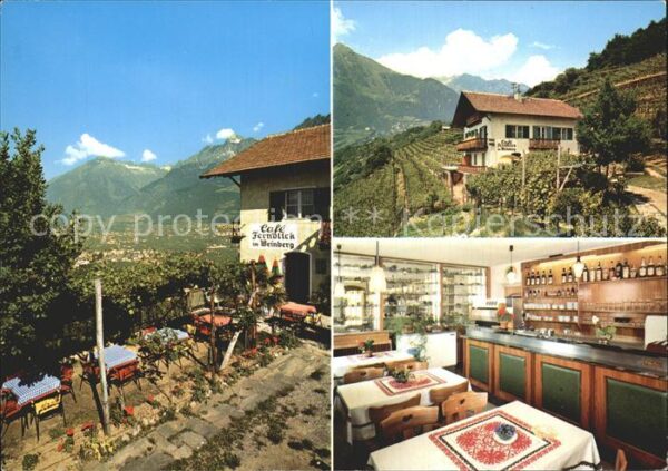 Dorf Tirol Cafe Fernblick Gaststube Terrasse