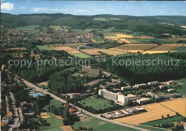 Bad Driburg Stadt Kurpark Kurkliniken Fliegeraufnah