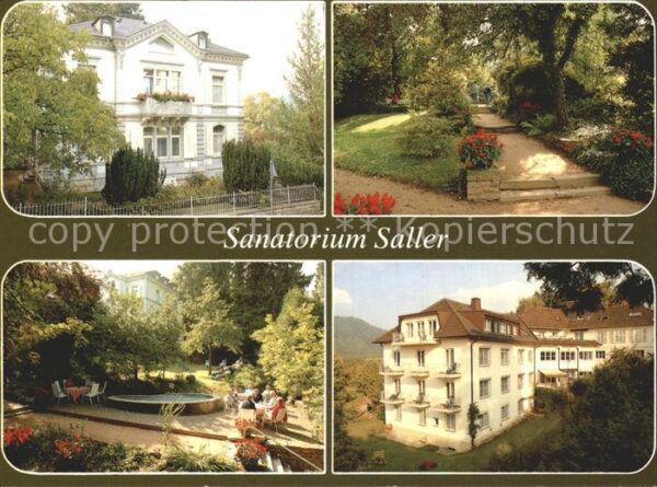 Badenweiler Sanatorium Saller Park Garten Brunnen