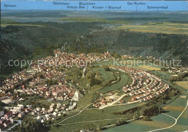 Blaubeuren Fliegeraufnahme der Talkessel Lage