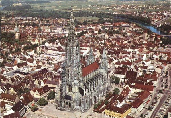 Ulm Donau mit Münster Fliegeraufnahme