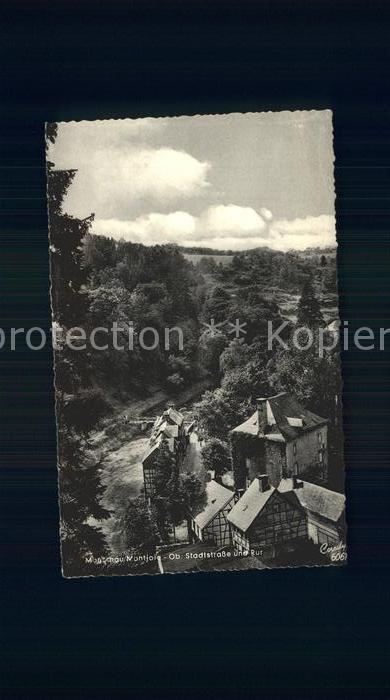 Monschau Obere Stadtstrasse und Rur