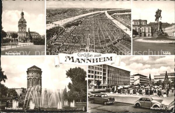 Mannheim Paradeplatz Fliegeraufnahme Schloss Fri