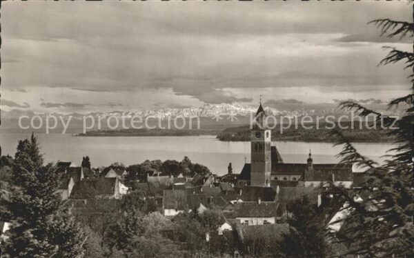 Ueberlingen Bodensee Blick zur Insel Mainau mit Schweizer Al