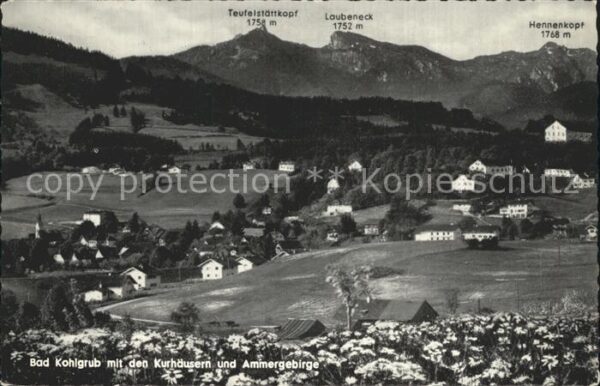 Bad Kohlgrub mit Kurhäusern und Ammergebirge