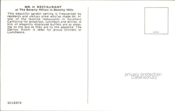 Beverly Hills California Mr H Restaurant at The Beverly Hilton – Bild 2