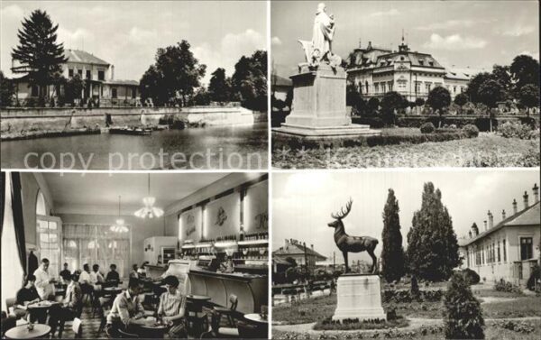 Szarvas Schloss Park Statue Restaurant Hischsku