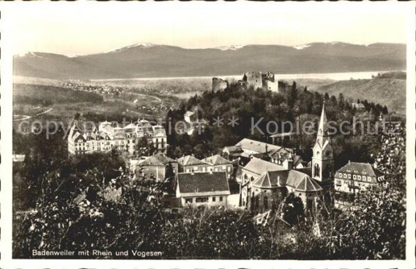 Badenweiler mit Rhein und Vogesen