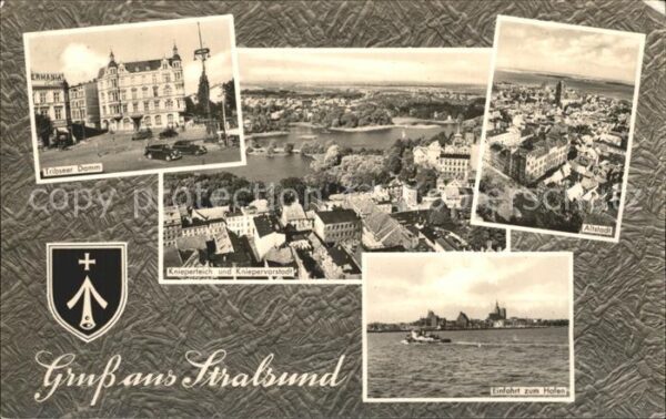 Stralsund Mecklenburg Vorpommern Tribseer Damm Knieperteich mit Vorstadt