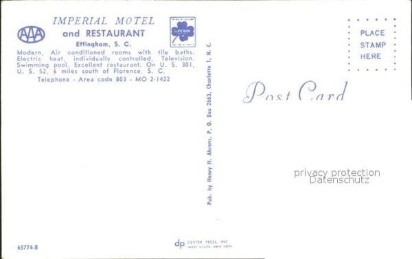 Effingham South Carolina Imperial Motel and Restaurant – Bild 2